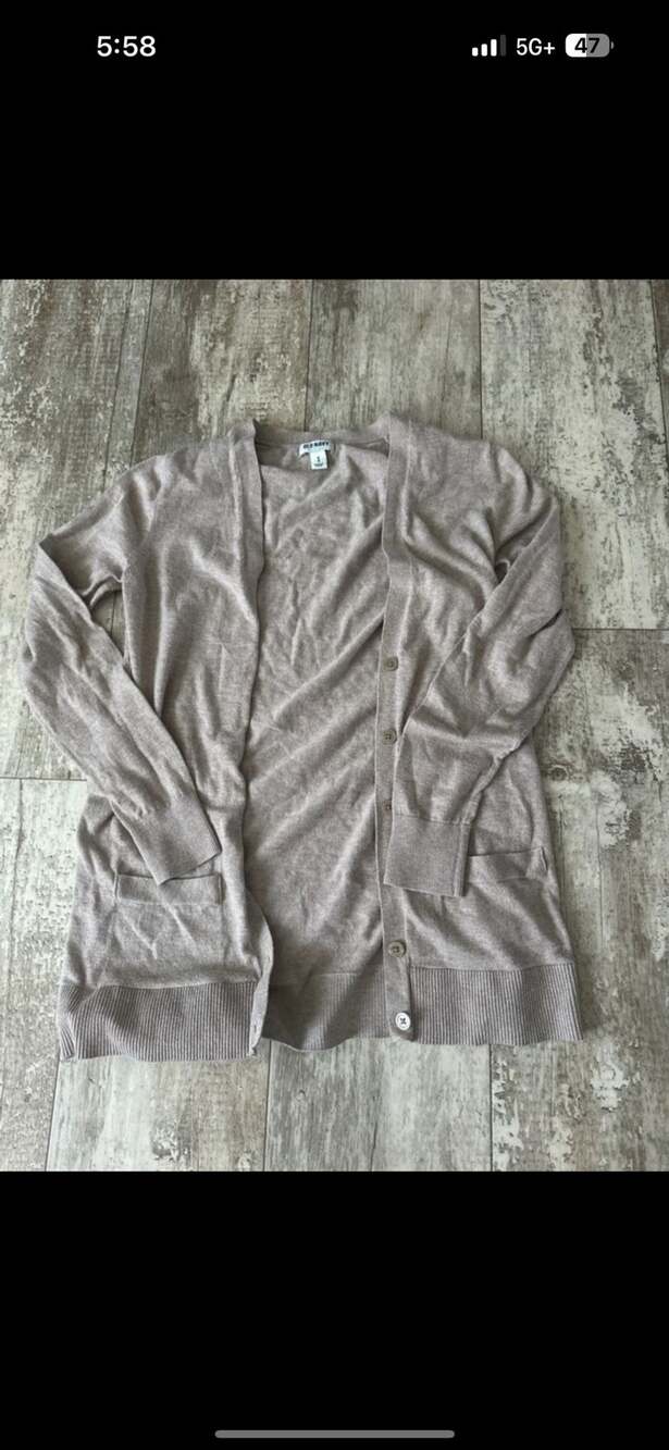 Old Navy Cardigan Size M Beige Open Front Long Sleeve